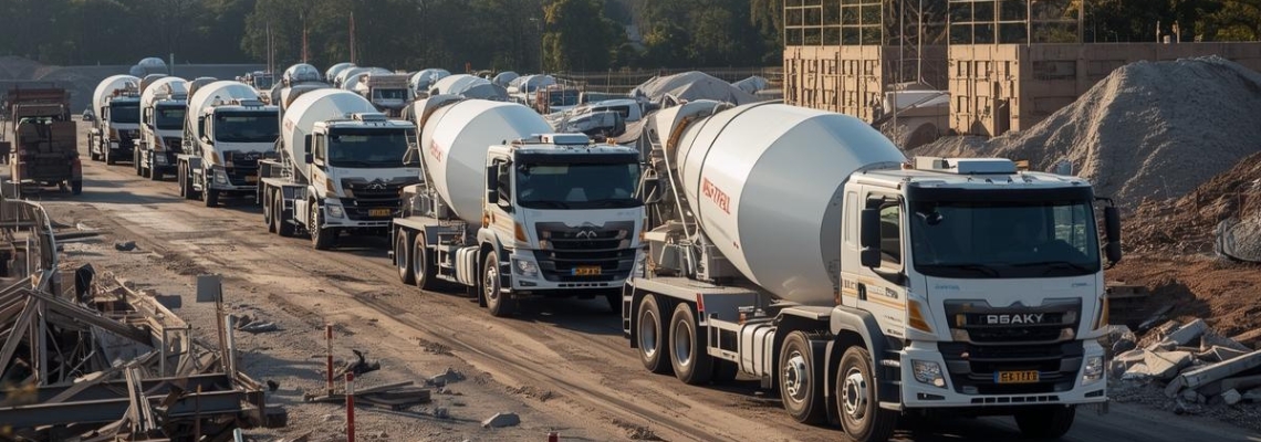Ready mix concrete delivery service in Reading construction site