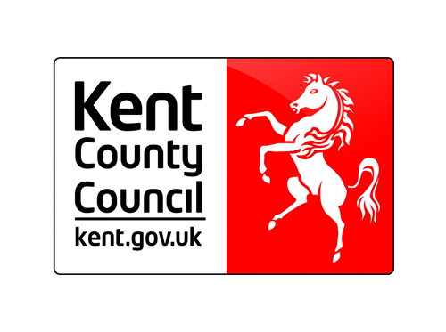 Kent County Council logo with 'Kent County Council' in black and a white horse on red. We at Save Time Concrete, a concrete supplier, provided concrete delivery to Kent County Council.
