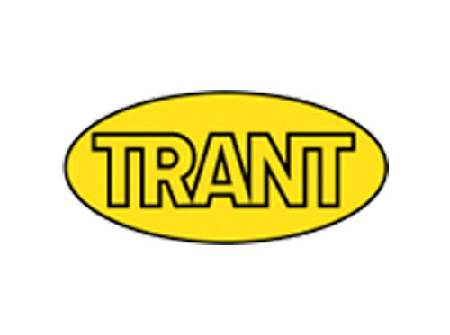 TRANT logo with 'TRANT' in black inside a yellow oval on a black background. We at Save Time Concrete, a concrete supplier, provided concrete delivery to TRANT.